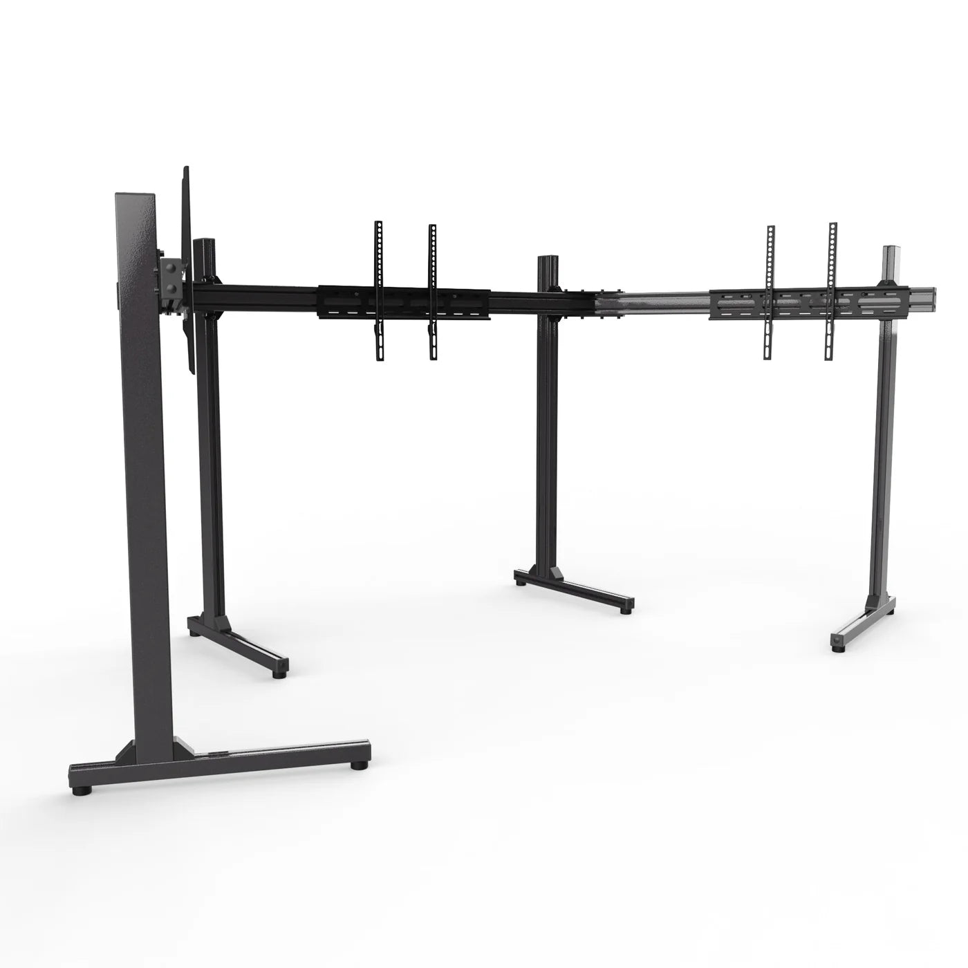 Freestanding Triple Monitor & TV Stand [Up to 65" Flat or 55" Curved]